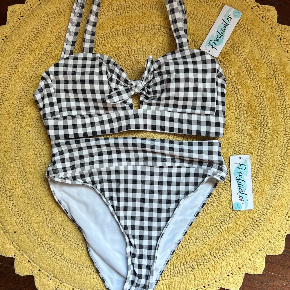 Gingham Bikini - Black and White